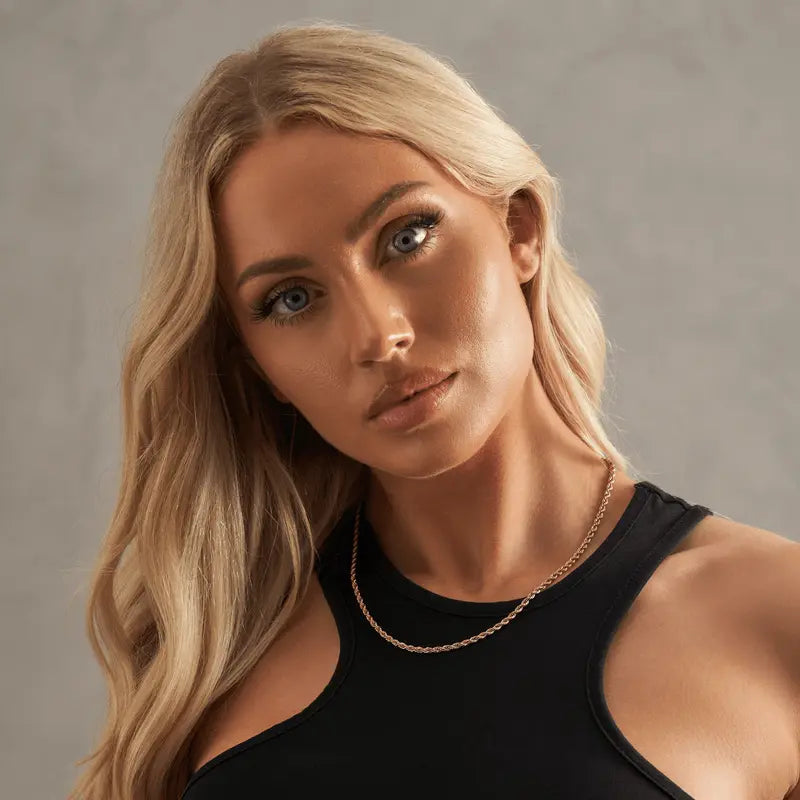 3mm Rope Chain - Rose Gold - Cartice™LuxuryJewelryGoldSilverWatchBraceletNecklaceChainIced-outCubanMoissaniteTarnish-freeStainlessDurablePremiumShinePlatedStatementDiamondAffordable