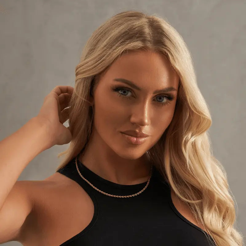 3mm Rope Chain - Rose Gold - Cartice™LuxuryJewelryGoldSilverWatchBraceletNecklaceChainIced-outCubanMoissaniteTarnish-freeStainlessDurablePremiumShinePlatedStatementDiamondAffordable