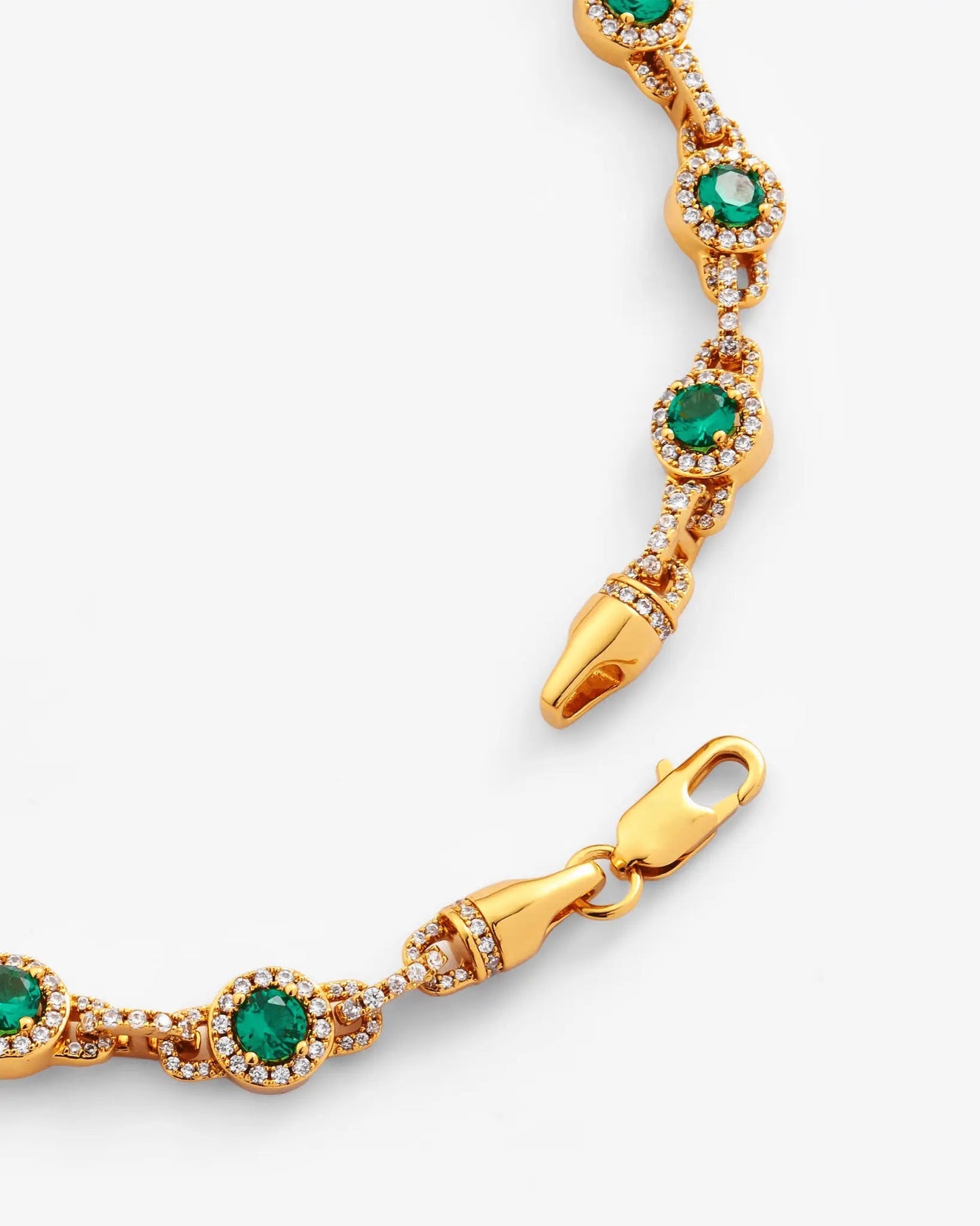 9mm Green Centre Stone Link Chain - Gold - Cartice™LuxuryJewelryGoldSilverWatchBraceletNecklaceChainIced-outCubanMoissaniteTarnish-freeStainlessDurablePremiumShinePlatedStatementDiamondAffordable