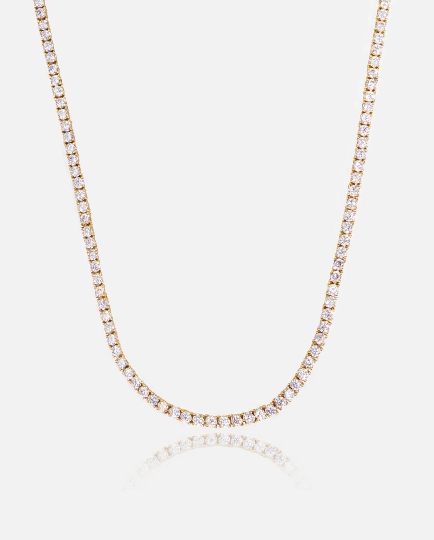 3mm Tennis Chain - Gold - Cartice™LuxuryJewelryGoldSilverWatchBraceletNecklaceChainIced-outCubanMoissaniteTarnish-freeStainlessDurablePremiumShinePlatedStatementDiamondAffordable