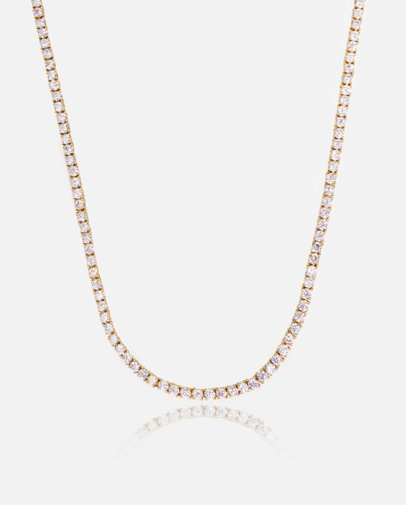 3mm Tennis Chain - Gold - Cartice™LuxuryJewelryGoldSilverWatchBraceletNecklaceChainIced-outCubanMoissaniteTarnish-freeStainlessDurablePremiumShinePlatedStatementDiamondAffordable