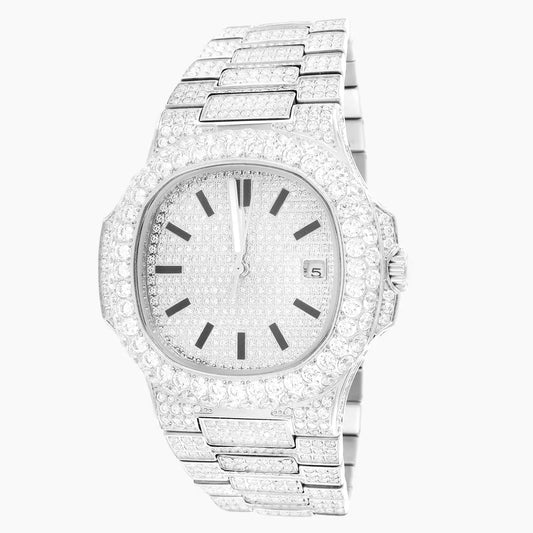 Moissanite 19.0ct Solitaire Bezel Presidential Watch Cartice-jewelry