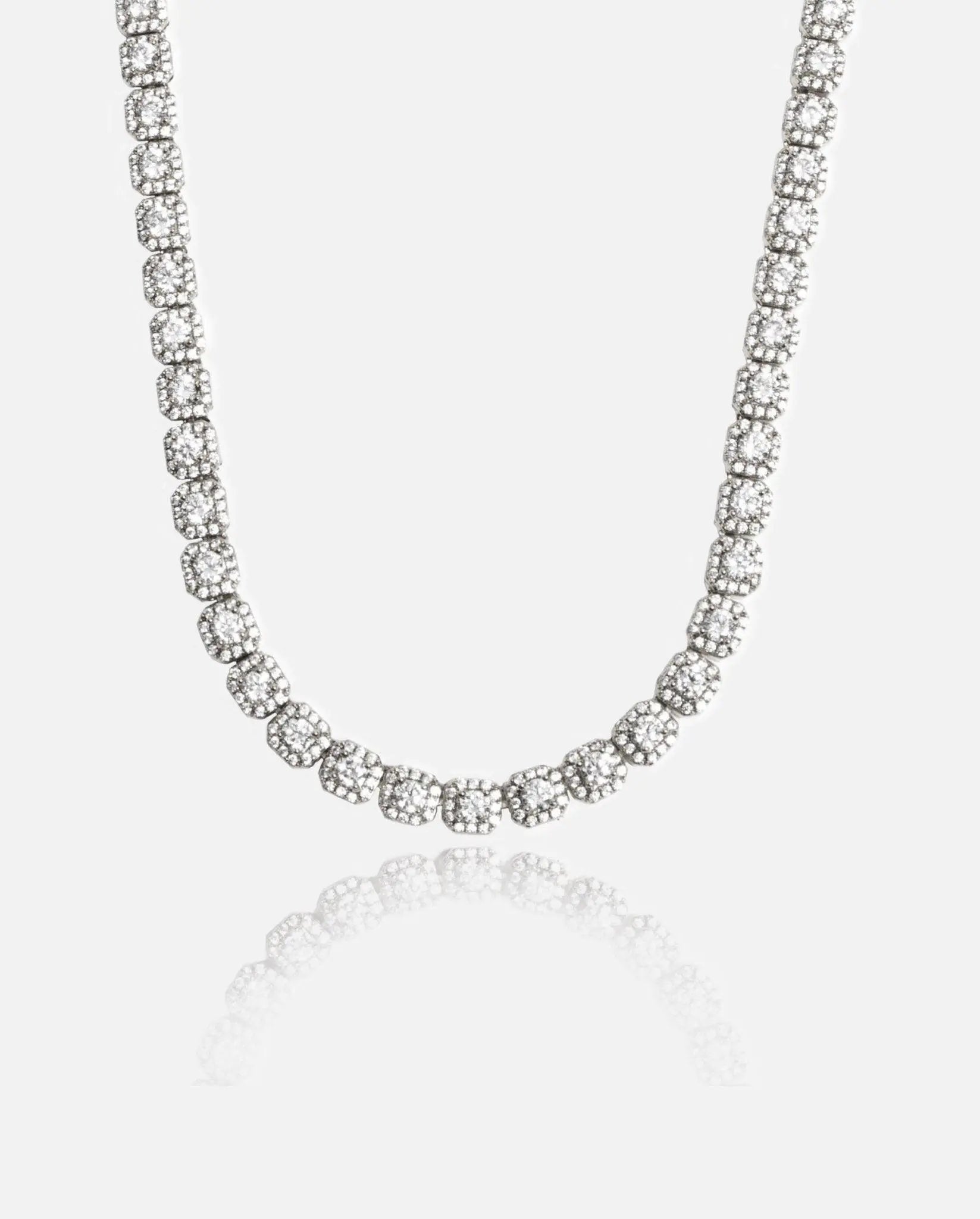 7mm Clustered Tennis Chain - White Gold - Cartice™LuxuryJewelryGoldSilverWatchBraceletNecklaceChainIced-outCubanMoissaniteTarnish-freeStainlessDurablePremiumShinePlatedStatementDiamondAffordable