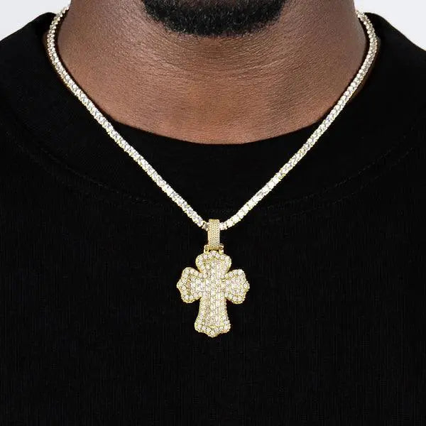 BAGUETTE CROSS PENDANT - Cartice™LuxuryJewelryGoldSilverWatchBraceletNecklaceChainIced-outCubanMoissaniteTarnish-freeStainlessDurablePremiumShinePlatedStatementDiamondAffordable
