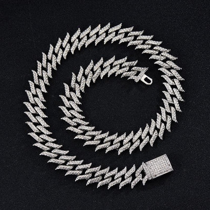 18MM ICED OUT JAGGED CUBAN CHAIN - Cartice™LuxuryJewelryGoldSilverWatchBraceletNecklaceChainIced-outCubanMoissaniteTarnish-freeStainlessDurablePremiumShinePlatedStatementDiamondAffordable