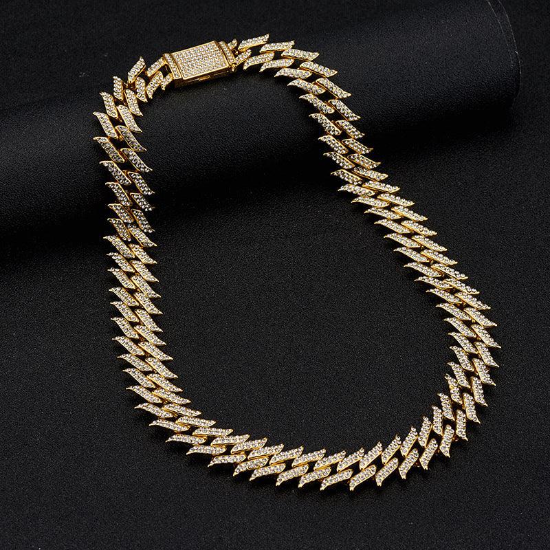 18MM ICED OUT JAGGED CUBAN CHAIN - Cartice™LuxuryJewelryGoldSilverWatchBraceletNecklaceChainIced-outCubanMoissaniteTarnish-freeStainlessDurablePremiumShinePlatedStatementDiamondAffordable