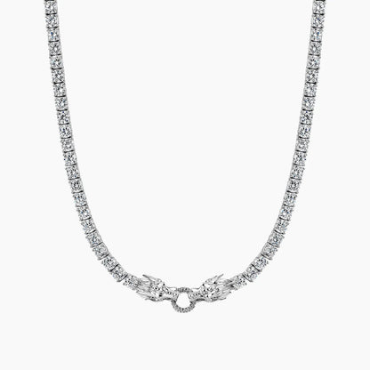 Dragon Eater Tennis Chain - White Gold - Cartice™LuxuryJewelryGoldSilverWatchBraceletNecklaceChainIced-outCubanMoissaniteTarnish-freeStainlessDurablePremiumShinePlatedStatementDiamondAffordable