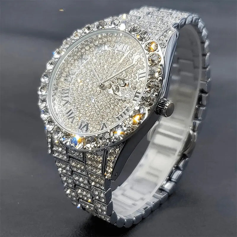 Khione Iced Out Watch - Cartice™LuxuryJewelryGoldSilverWatchBraceletNecklaceChainIced-outCubanMoissaniteTarnish-freeStainlessDurablePremiumShinePlatedStatementDiamondAffordable