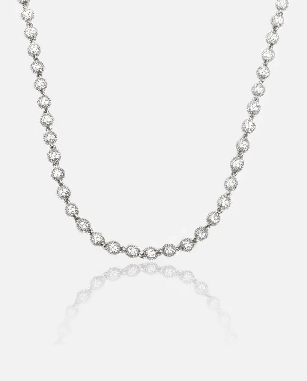 5mm Iced Ball Chain - White Gold - Cartice™LuxuryJewelryGoldSilverWatchBraceletNecklaceChainIced-outCubanMoissaniteTarnish-freeStainlessDurablePremiumShinePlatedStatementDiamondAffordable