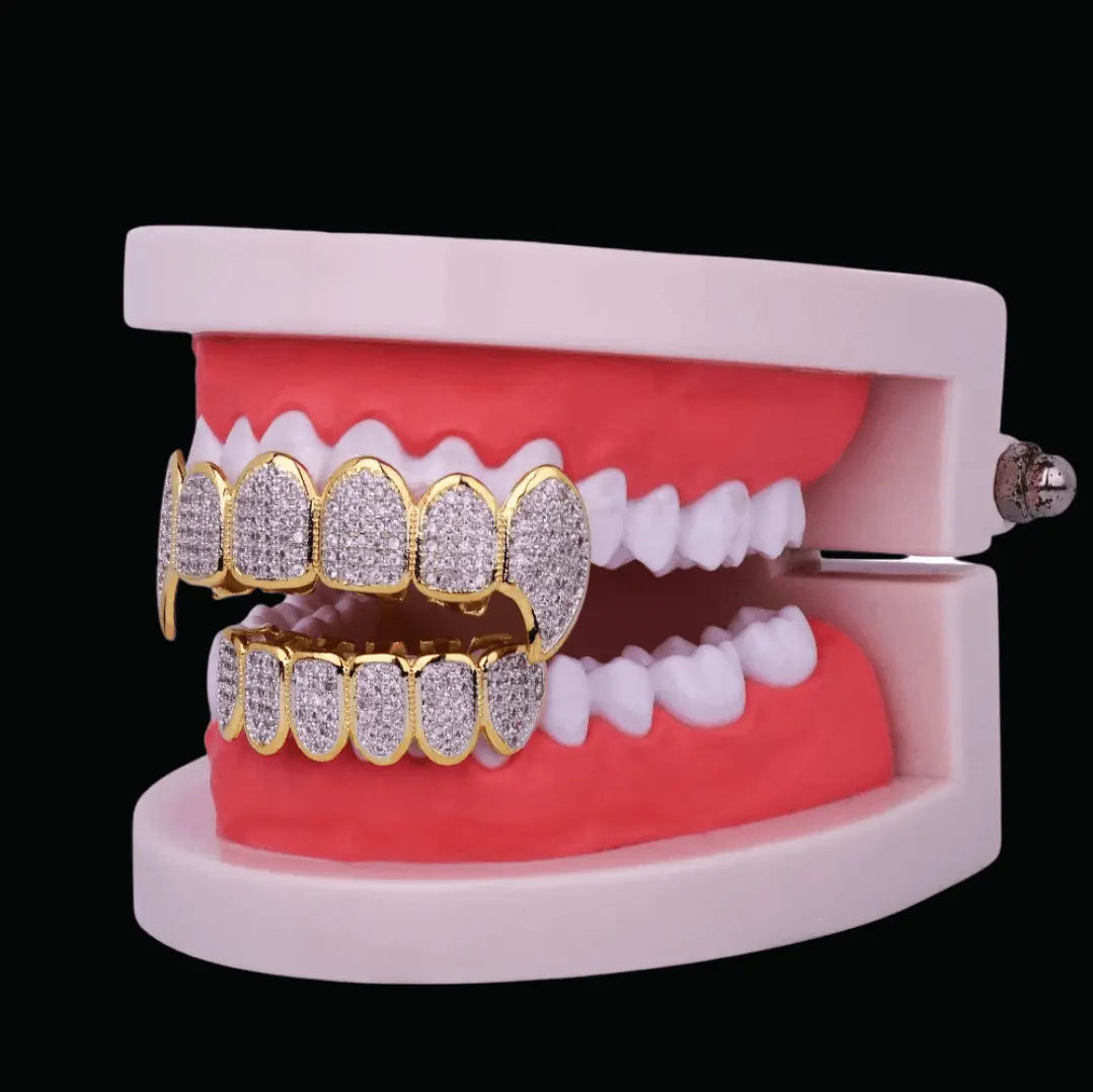Micro Pave Fuchsia Iced Out Grillz - Cartice™LuxuryJewelryGoldSilverWatchBraceletNecklaceChainIced-outCubanMoissaniteTarnish-freeStainlessDurablePremiumShinePlatedStatementDiamondAffordable
