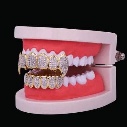 Micro Pave Fuchsia Iced Out Grillz - Cartice™LuxuryJewelryGoldSilverWatchBraceletNecklaceChainIced-outCubanMoissaniteTarnish-freeStainlessDurablePremiumShinePlatedStatementDiamondAffordable