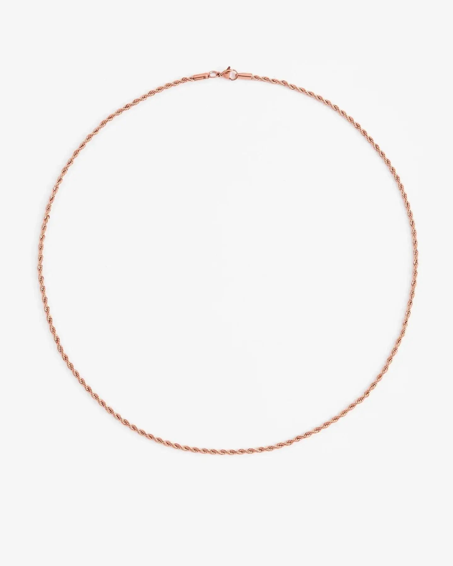 3mm Rope Chain - Rose Gold - Cartice™LuxuryJewelryGoldSilverWatchBraceletNecklaceChainIced-outCubanMoissaniteTarnish-freeStainlessDurablePremiumShinePlatedStatementDiamondAffordable