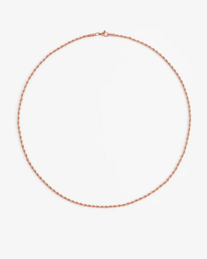 3mm Rope Chain - Rose Gold - Cartice™LuxuryJewelryGoldSilverWatchBraceletNecklaceChainIced-outCubanMoissaniteTarnish-freeStainlessDurablePremiumShinePlatedStatementDiamondAffordable