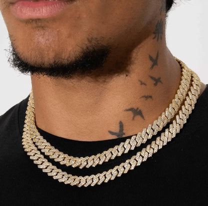 10MM ICED OUT CUBAN LINK CHAIN - Cartice™LuxuryJewelryGoldSilverWatchBraceletNecklaceChainIced-outCubanMoissaniteTarnish-freeStainlessDurablePremiumShinePlatedStatementDiamondAffordable