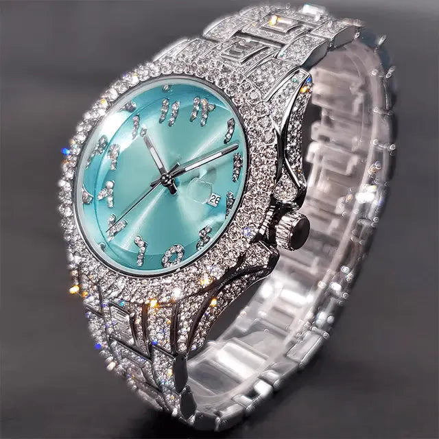 Presidential Arabic Dial Iced Out Watch - Cartice™LuxuryJewelryGoldSilverWatchBraceletNecklaceChainIced-outCubanMoissaniteTarnish-freeStainlessDurablePremiumShinePlatedStatementDiamondAffordable