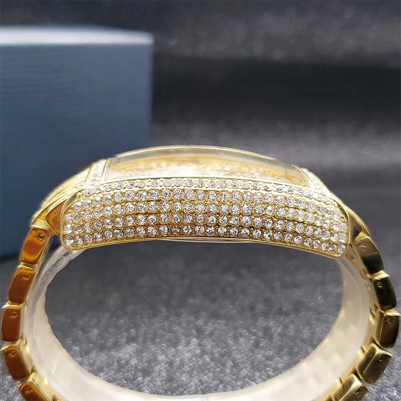 Navette Gold Iced Out Watch