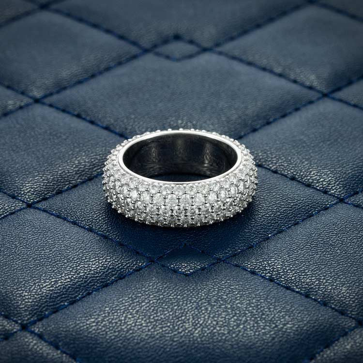 Moissanite 5-Row Band Ring - Vermeil Gold Cartice-jewelry