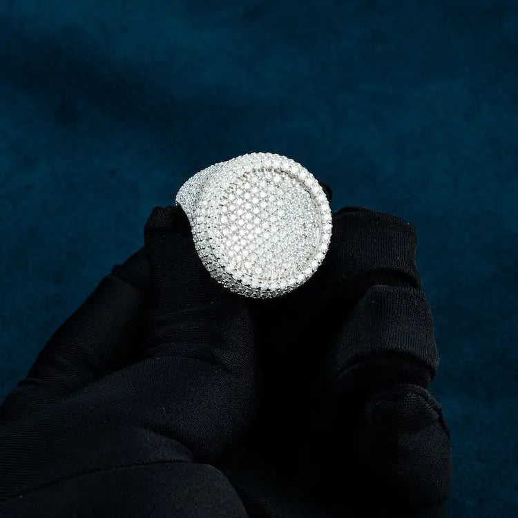 Moissanite Perfect Square Signet Ring - Vermeil Gold Cartice-jewelry