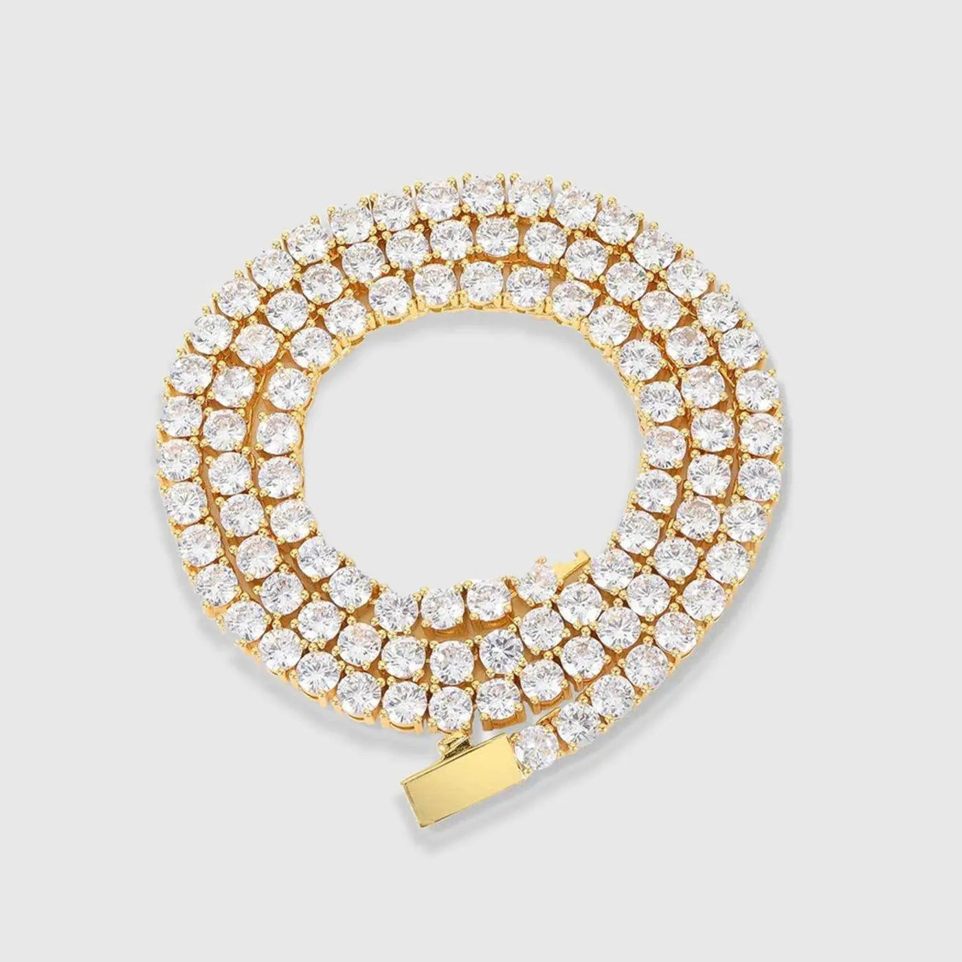 TENNIS CHAIN 3MM - Gold - Cartice™LuxuryJewelryGoldSilverWatchBraceletNecklaceChainIced-outCubanMoissaniteTarnish-freeStainlessDurablePremiumShinePlatedStatementDiamondAffordable